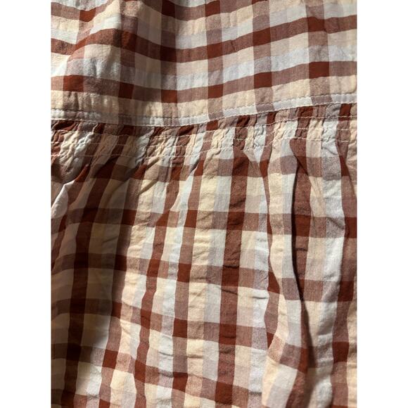 Madewell Checkered Plaid Short Sleeve Top Large - Picture 5 of 5